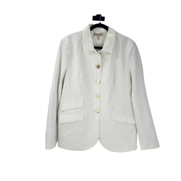 Anthropologie DOLAN Ponte Military Blazer Jacket Long Sleeve White Size XL NWOT - Picture 9 of 13